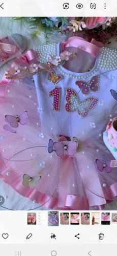 Vestido Infantil Tema Jardim Encantado - Tamanho 1 Ano | Completo