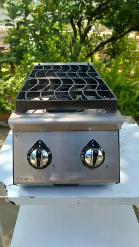 Fogão Inox à Gás COZIL com 02 bocas - Med. 350x760x340mm de altuta.