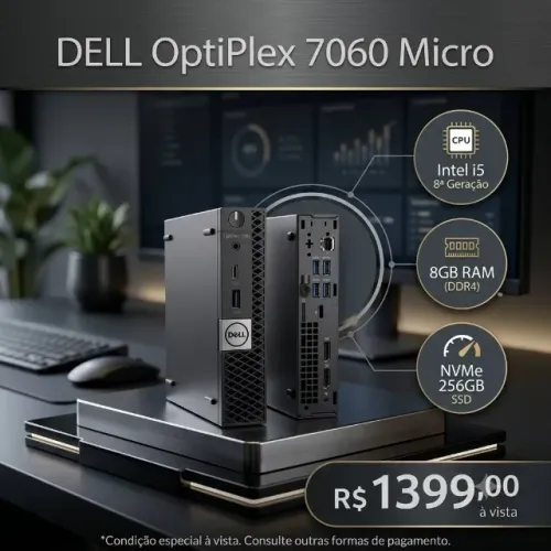 Mini Pc Dell i5 8 Geração 8 de Ram Nmve 256gb