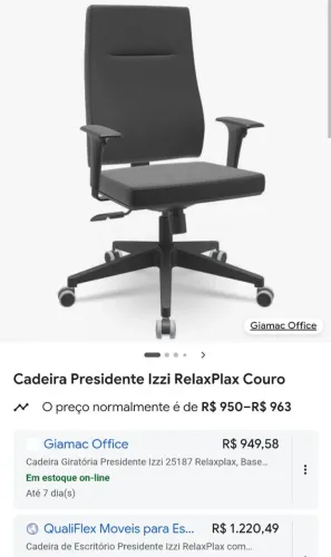 Cadeira presidente Izzi couro