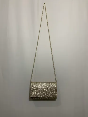 Bolsa clutch brilhosa dourada