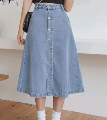 Saia jeans azul claro