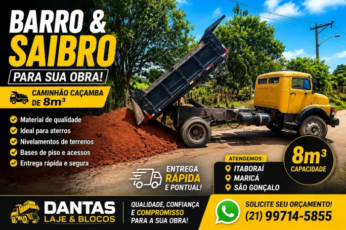 Aterro (Saibro ou barro) limpo