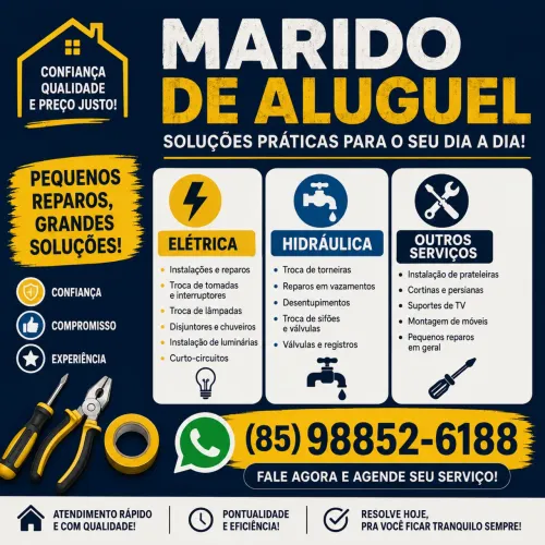MARIDO DE ALUGUEL - ELÉTRICA, HIDRÁULICA, REFORMAS, REPAROS