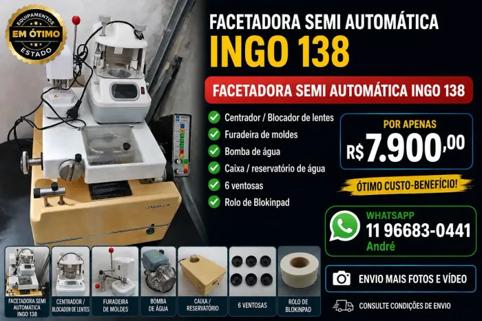 Equipamento ótica facetadora