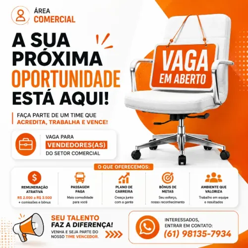 Assistente comercial - Contratação imediata