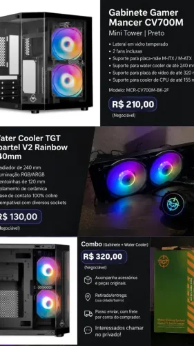 Gabinete Mancer CV700M + Water Cooler 240mm RGB | 2 Fans
