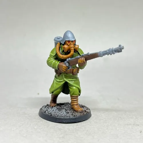 Miniatura Soldado com Máscara de Gás RPG de Mesa