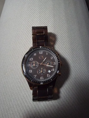 Relógio Armani Exchange cronógrafo cerâmica - com caixa