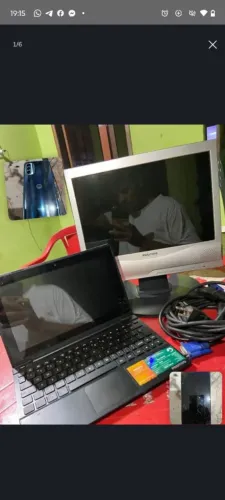 Netebook monitor e celular Motorola+fonte 