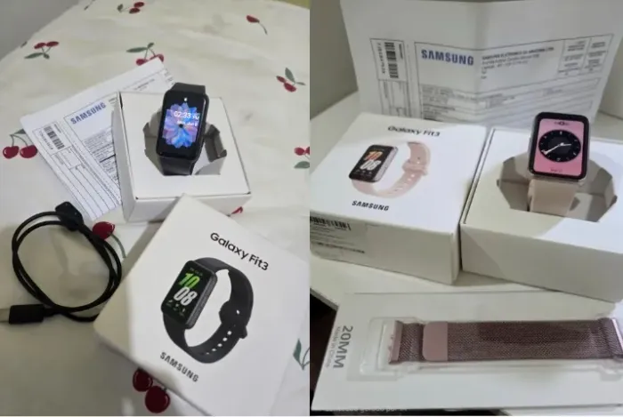 Samsung Fit 3 Rosé e Preto completo + Nf
