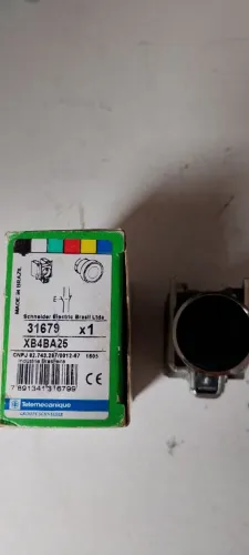 Botão de pressão preto XB4BA25 Schneider 1NA+1NF