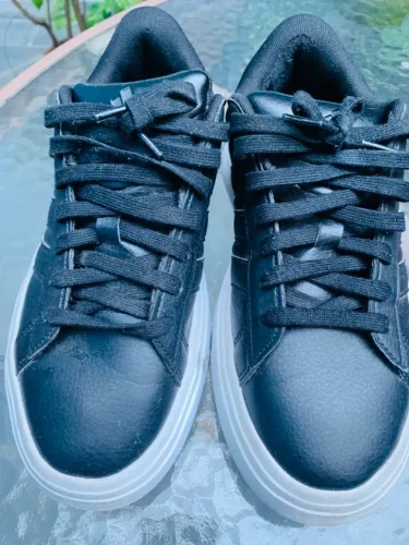 Tênis Adidas Preto e Branco Platform número 38