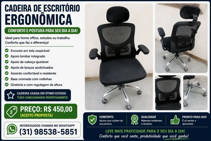 Cadeira egocêntrica para escritório 