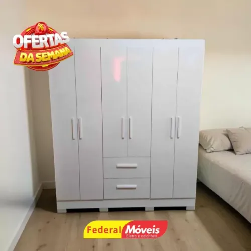 Guarda Roupa 6 Portas 2 Gavetas - Mega Promoção!