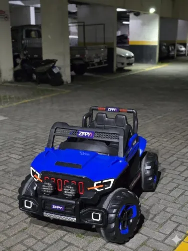 Carro Elétrico Infantil Mini Jipe Cross 12v Azul Zippy Toys