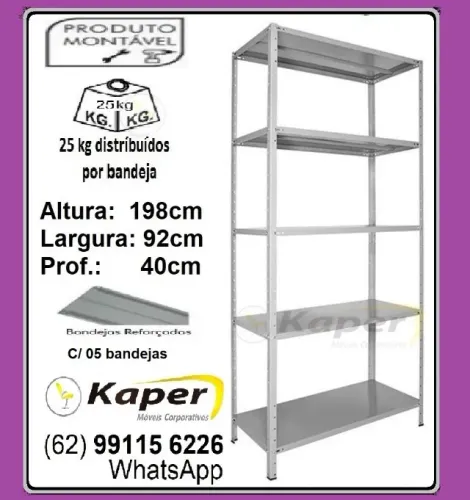 Estante de aço Profundidade de 40cm ( nova ) para maximizar o espaço de armazenamento
