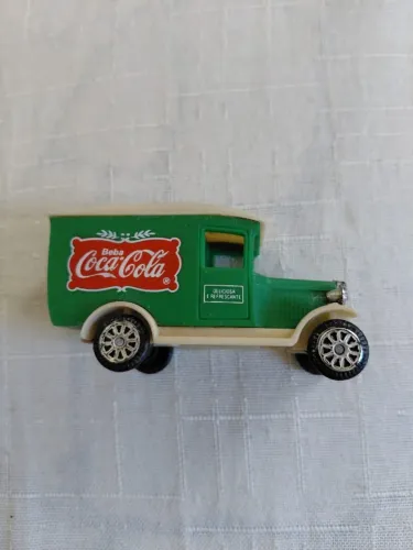 Miniatura de caminhão verde de entrega "vintage" da Coca-Cola - décadas de 1980 e 1990