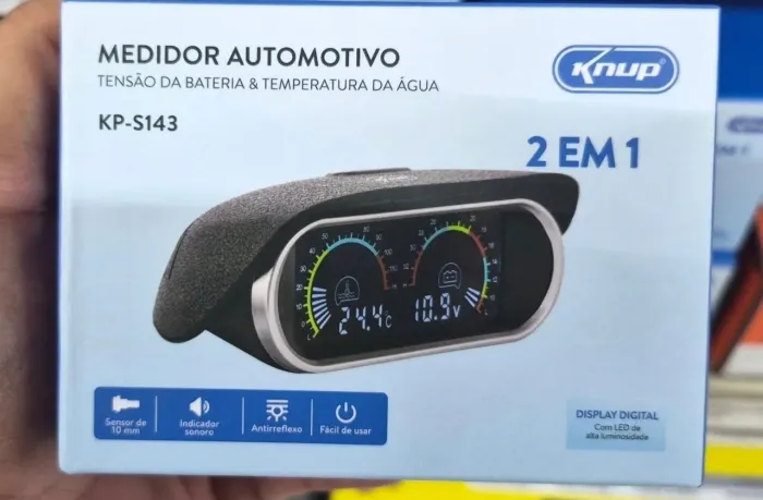 MEDIDOR AUTOMOTIVO TENSAO DA BATERIA/TEMP
