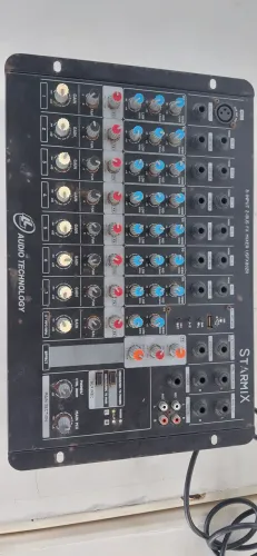 Mesa de som starmix 8 canais LL áudio USFX802R- Bivolt com efeito USB (funcionando tudo!).