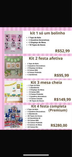 Kit festa personalizados