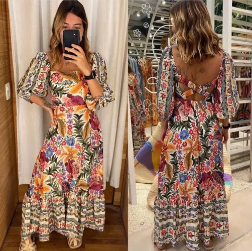 Vestido farm bordadeira