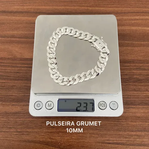 Pulseira Escama de Peixe 10mm  23,7g ( Prata925)
