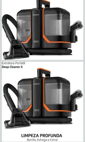 MONDIAL Extratora e Higienizadora Portátil Deep Cleaner II, Preto/Laranja, 1800W, 110V