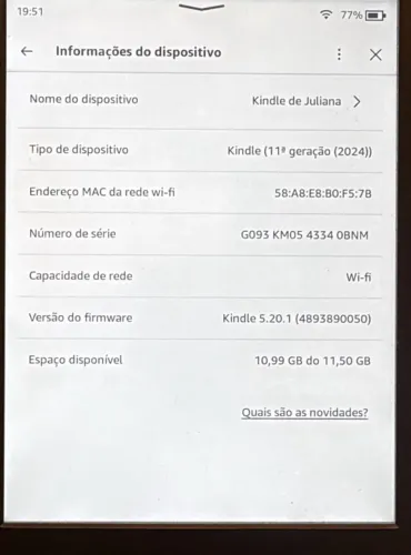 Kindle 11 geração