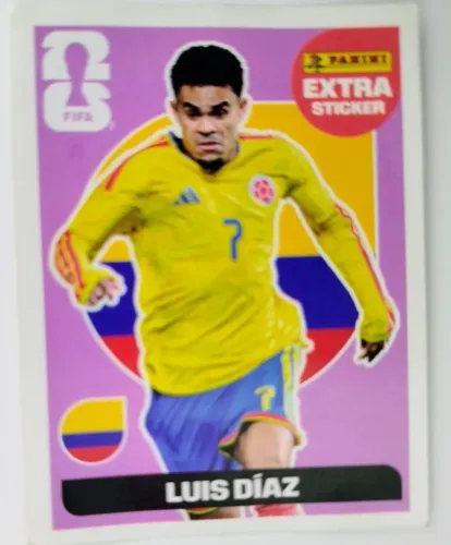 Figurinha Legend Extra Sticker Luis DÍAZ Copa do Mundo 2026 Panini Original - ROXA / BORDÔ