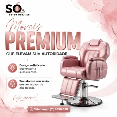 Cadeira Hidráulica Premium Para Salão de Beleza e Barbearia