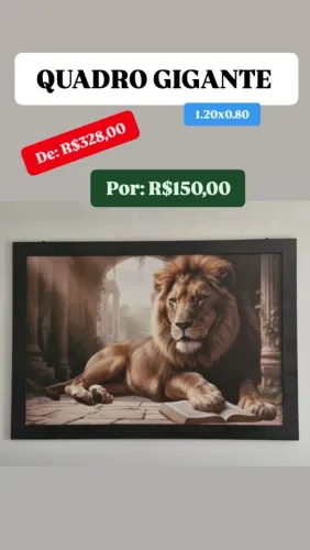 PROMOÇÃO QUADRO GIGANTE LEÃO DE JUDÁ 1.20X0.80
