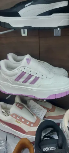TÊNIS ADIDAS BRANCO COM ROSA FEMININO GENÉRICO TAMANHOS 34 AO 39