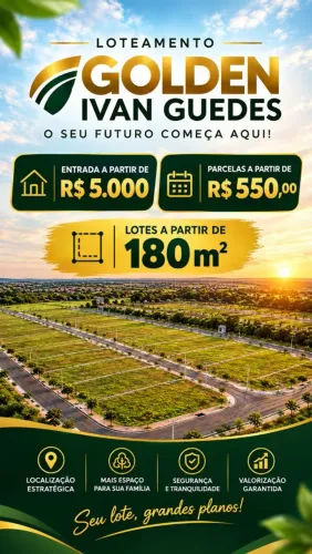 Lotes apartir de 180 metros quadrados
