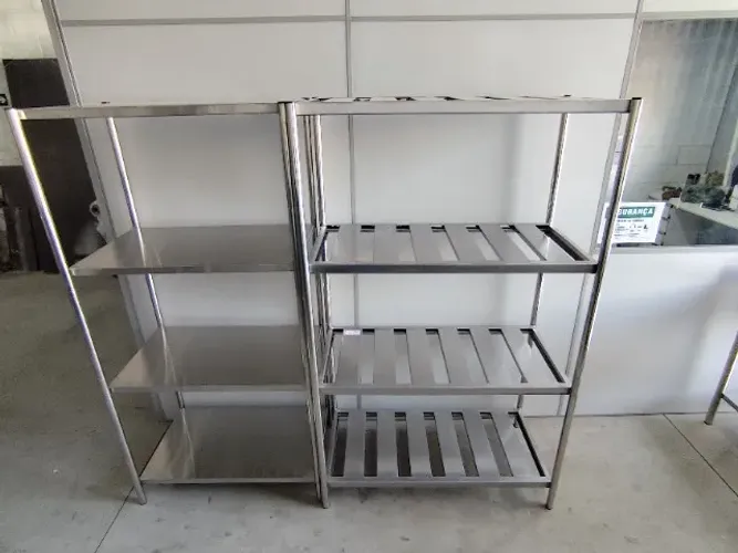 Estante inox perfil G 1,10m industrial