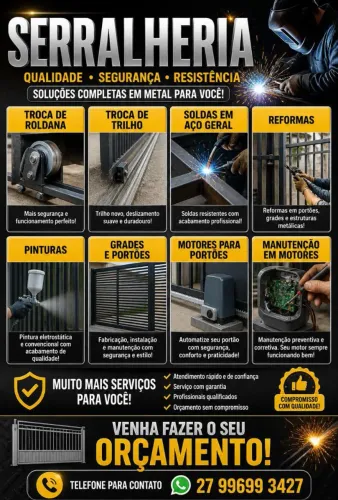 Fazemos todos os tipos de serviço de serralheria