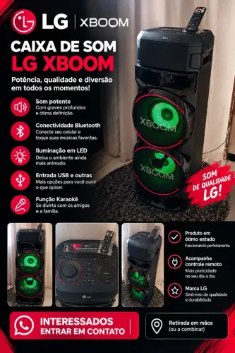 VENDO CAIXA DE SOM LG XBOOM, PRODUTO EM EXCELENTE ESTADO DE CONSERVAÇÃO