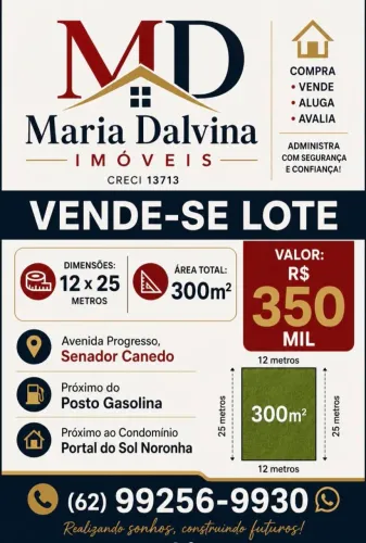Vendo lote na avenida progresso em senador canedo 