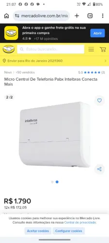 PABX conecta 8 ramais e 2 linhas