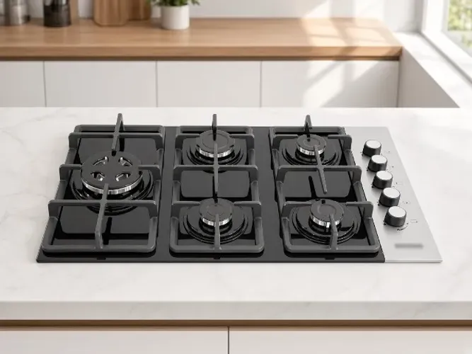 Cooktop 5 Bocas Tripla Chama Lateral Inox (NOVO A PRONTA ENTREGA)