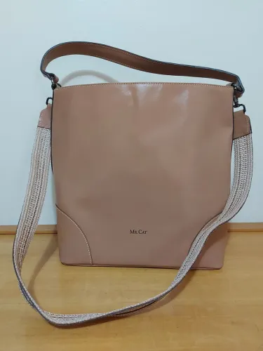 NOVA! Bolsa boho em couro alça ráfia natural Mr Cat.