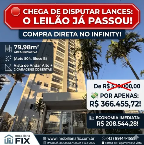 ? CHEGA DE DISPUTAR LANCES: O LEILÃO JÁ PASSOU! COMPRA DIRETA NO INFINITY!