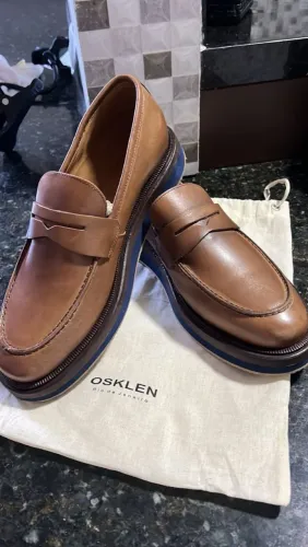 Sapato Loafer Homem em Couro Caramelo - Original. TAM 38
