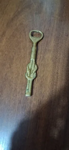 Abridor de garrafas metal, corda de marinheiro. 15 cm