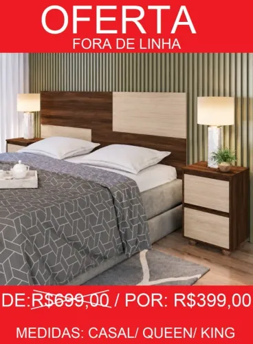Cabeceira de madeira p/ cama casal/queen/king - super oferta e frete grátis!