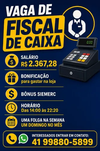 Vaga fiscal de caixa