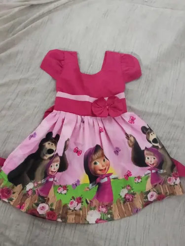 Vestido temático infantil da Masha e o Urso 