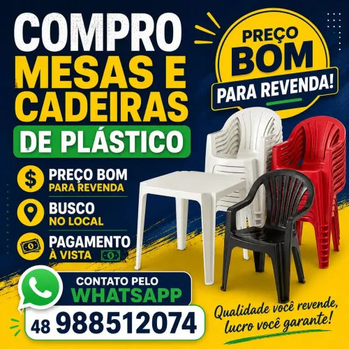 C o m p r o mesas e cadeiras de plastico
