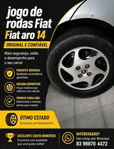 Jogo de rodas Fiat aro 14"