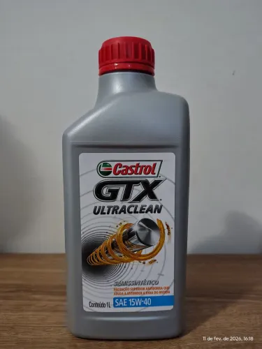 Óleo de Motor Castrol GTX Ultraclean 15W-40 Semissintético - 1 Litro (Novo/Lacrado)